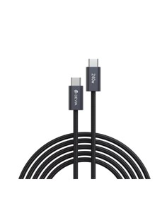 DEVIA Cable Tipo C M/M 240W 5A Carga Rapida 2Mtrs Negro