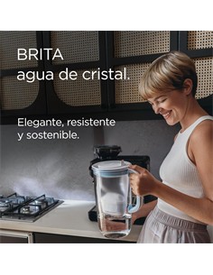 BRITA Jarra de Agua Filtrante de Cristal 2.5L Azul Incluye 1 Filtro MAXTRA PRO