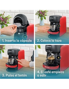 BOSCH Cafetera de Capsula TASSIMO finesse TAS16B3 Roja
