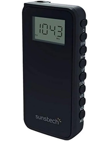RADIO DE BOLSILLO DIGITAL SUNSTECH RPD23 AM/FM AURICULARES NEGRO - miniatura 2