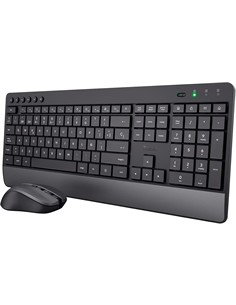 TRUST Teclado+Raton Inalambrico Silencioso TREZO Negro