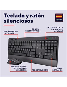 TRUST Teclado+Raton Inalambrico Silencioso TREZO Negro