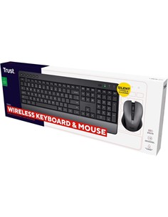 TRUST Teclado+Raton Inalambrico Silencioso TREZO Negro