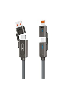 XO Cable Carga 4 En 1 Tipo C/ USb A a TIpo C/ Lightning NB275 60W 1Mtr