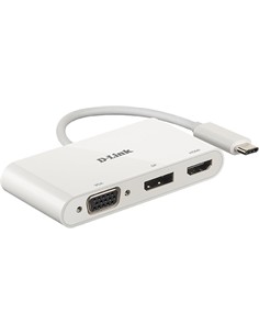 D-LINK 3 En 1 Hub Tipo C/M a VGA/DP/HDMI DUB-V310