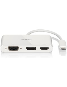 D-LINK 3 En 1 Hub Tipo C/M a VGA/DP/HDMI DUB-V310