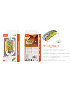 MTK Raton Inalambrico TG7320 2.4GHz Con Diseño Colores Blanco