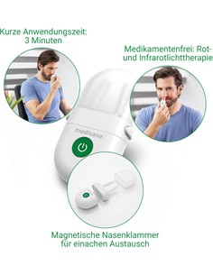 MEDISANA Dispositivo de Terapia Nasal Rinitis,Moqueo Estornudos A Pilas AN-6016