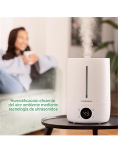 MEDISANA Humedificador Ultrasonico De Aire Top-Fill AH 663 Capacidad 4.5L Higrometro Con Alimentacio