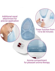 MEDISANA Sauna Vaporizador Facial DS 400 Pantalla Led 130W Con Alimentador