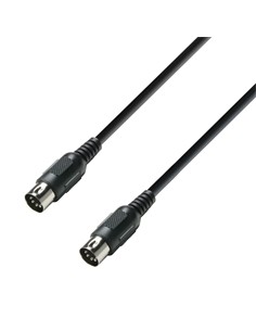 Adam Hall K3MIDI0150BLK Cable MIDI DIN 5 Pin 1,5Mtrs Negro