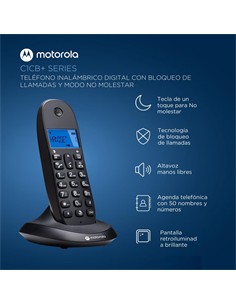 MOTOROLA Telefono Inalamrbrico C1001CB+ Negro