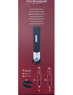 VIN BOUQUET Sacacorcho Abridor Electrico de Botella de Vino A Pilas FID 064 Negro