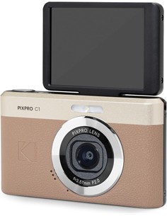 KODAK Camara Foto Digital PIXPRO C1 Marron Pantalla Abatible 4X Zoom,13MP,Full HD