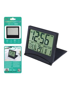 NEW SCIENCE Reloj Despertador Digital CH-723 Fecha, Temperatura y Humedad Negro
