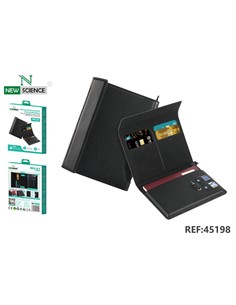 NEW SCIENCE Funda Para Pasaporte ,Tarjetas RFID Multifuncional MU-01 Negra