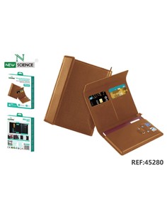 NEW SCIENCE Funda Para Pasaporte ,Tarjetas RFID Multifuncional MU-01 Marron