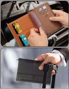 NEW SCIENCE Funda Para Pasaporte ,Tarjetas RFID Multifuncional MU-01 Marron