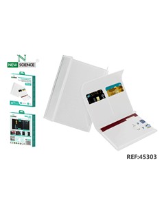 NEW SCIENCE Funda Para Pasaporte ,Tarjetas RFID Multifuncional MU-01 Blanca