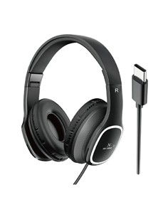 NEW SCIENCE Auricular de Casco Diadema Con Microfon y Cable A-623 Conector Tipo C Negro