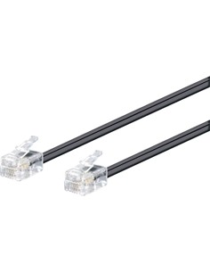 Cable Telefono Negro conectores RJ11 M/M 4.5mtrs
