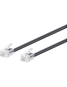 Cable Telefono Negro conectores RJ11 M/M 4.5mtrs