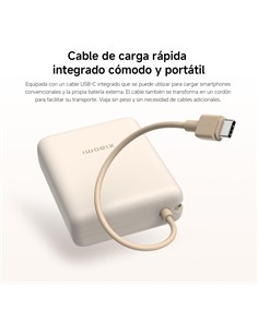 XIAOMI Bateria Externa Portatil 10000mAh 33W Beig Cable Usb C Integrado PB1033MI