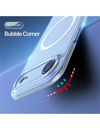 Funda Transparente Azul Neón Para IPhone 17 Air - Compatible Con MagSafe, Delgada, Protectora Y Con Carga Inalámbrica