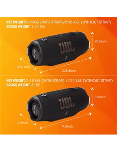 JBL Altavoz Portatil Bluetooth CHARGE 6 28H  Negro Con Funcion de Carga  Resistente al Agua IPX68