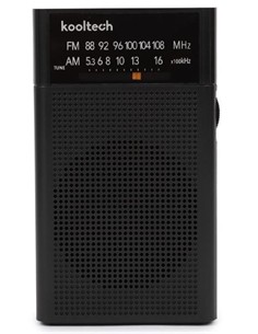 KOOLTECH Radio Analogica De Bolsillo AM/FM Recargable CPR155 Negro