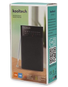 KOOLTECH Radio Analogica De Bolsillo AM/FM Recargable CPR155 Negro