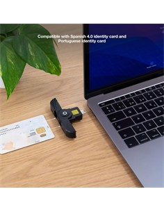 TOOQ Lector de Tarjetas Inteligentes DNI Usb C Negro TQR-3011B