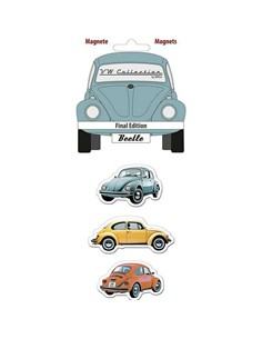 VM COLLECTION Pack de 3 Imanes Diseño Coche VW Beetle
