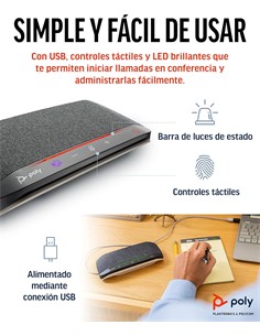POLY Altavoz con Microfono Bluetooth SYNC 10 Con Tipo C Apto para Reuniones