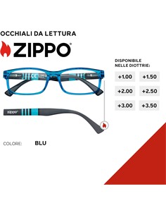 ZIPPO Gafas De Lectura Azul Negra +2.00 31Z-B25-BLU200