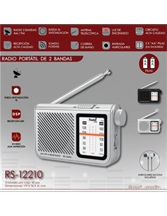 Sami Radio Analogica AM/FM RS-12210 Plata Entrada Auricular, A Pilas