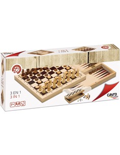 CAYRO Juego 3 en 1 Plegable Ajedrez/Damas/Backgammon 648