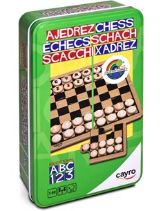 CAYRO Juego Ajedrez/Damas Caja Metalica 119