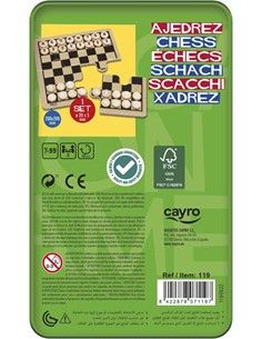 CAYRO Juego Ajedrez/Damas Caja Metalica 119