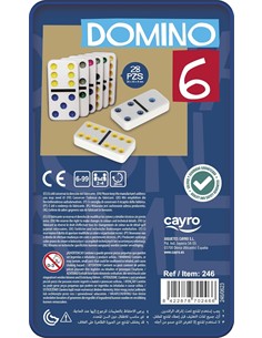 CAYRO Juego Domino Con Fichas De Colores En Caja Metalica 246