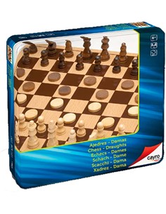 CAYRO Juego Ajedrez/ Damas En Caja Metalica 751