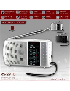 Sami Radio Analogica AM/FM RS-2910 Roja Entrada Auricular, A Pilas