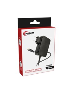 NIMO Alimentador Universal Automatico Usb-C PD 3.0  5-20V 90W ALM297 Con 14 Clavijas