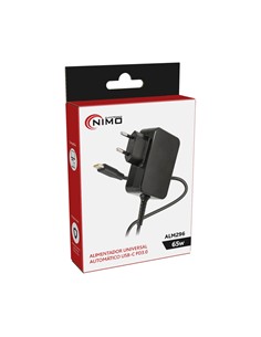NIMO Alimentador Universal Automatico Usb-C PD 3.0  5-20V 65W ALM296 Con 14 Clavijas