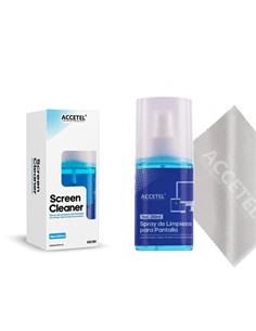 ACCETEL Spray Liquido De Limpieza de Pantalla KSC101 200ml Con Paño Microfibra