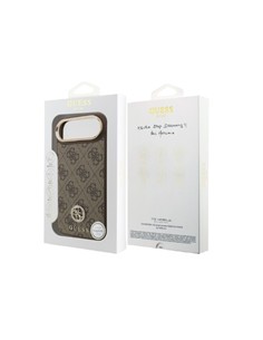 GUESS Funda IPHONE 17 Air Trasera Rigida Strass Marron Magsafe