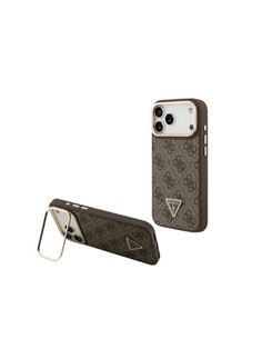GUESS Funda IPHONE 17 Pro Trasera Rigida Marron Logo Triangulo Magsafe Con Soporte Camara