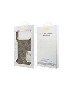 GUESS Funda IPHONE 17 Pro Max Trasera Rigida Marron Logo Triangulo Magsafe Con Soporte Camara