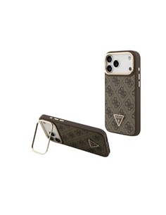 GUESS Funda IPHONE 17 Pro Max Trasera Rigida Marron Logo Triangulo Magsafe Con Soporte Camara