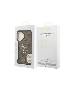 GUESS Funda IPHONE 17 Trasera Rigida Marron  Logo Con Soporte Camara GUHCP17SPCS4GP4W